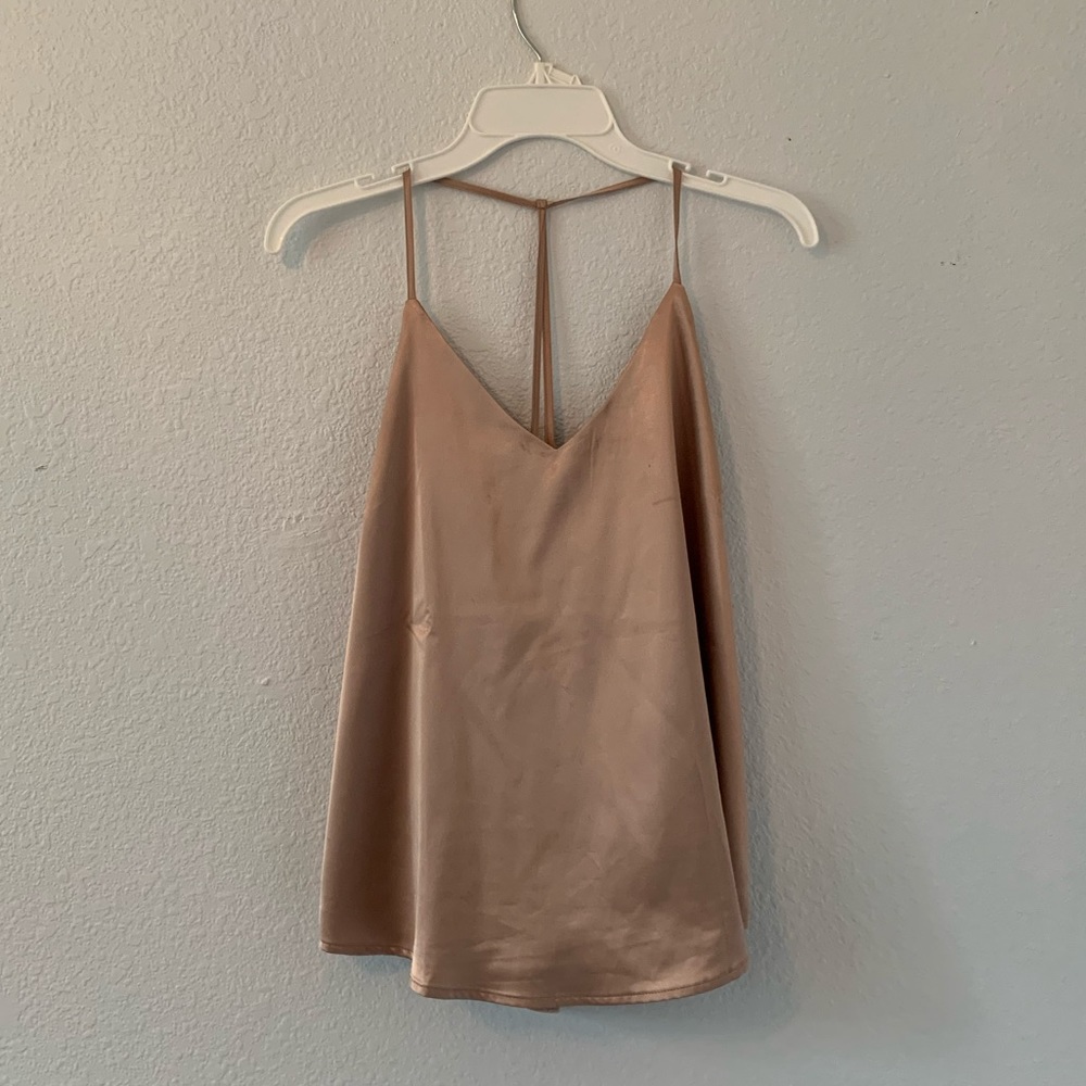 Faux silk top